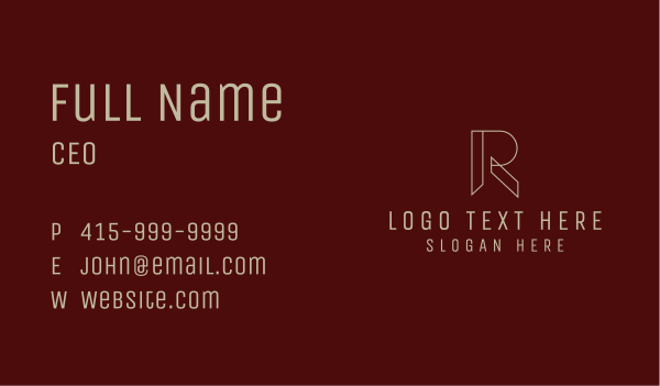 Letter R Carpentry Business Card Design Image Preview