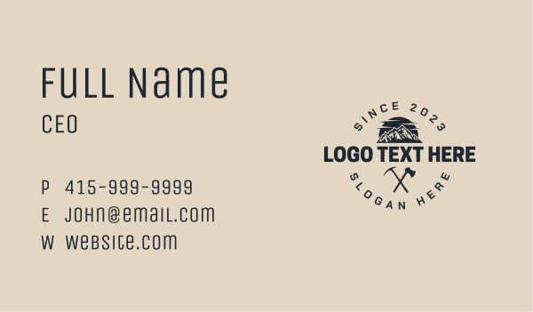 Outdoor Mountain Hiking Wordmark Business Card Design Image Preview