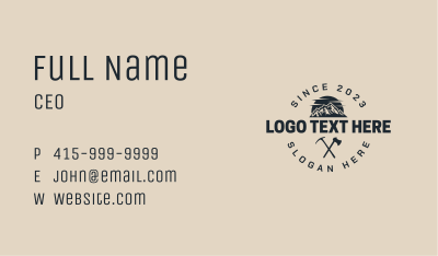 Outdoor Mountain Hiking Wordmark Business Card Image Preview