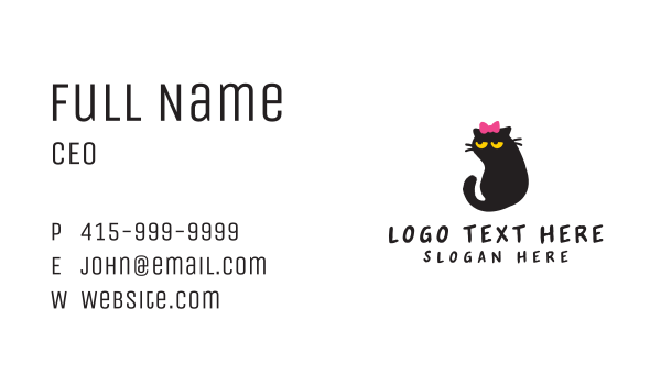 Pet Cat Ribbon Business Card Design Image Preview