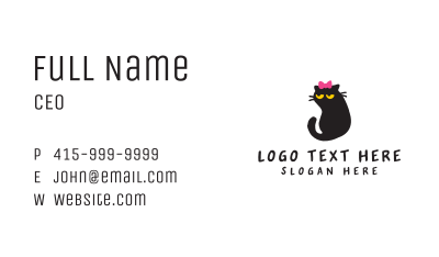 Pet Cat Ribbon Business Card Image Preview