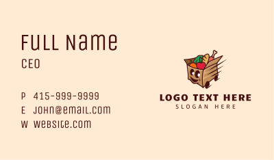 Food Delivery Cart Business Card Image Preview