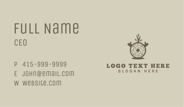 Wood Log Carpentry Business Card Design Image Preview