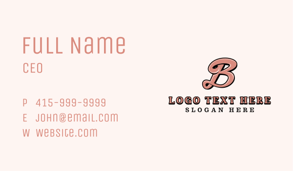 Stylish Salon Beauty Letter B Business Card Design Image Preview