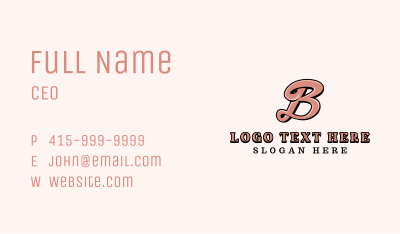 Stylish Salon Beauty Letter B Business Card Image Preview