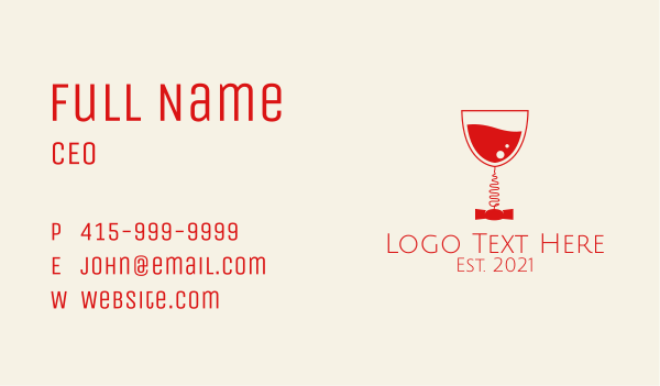 Wine Bar Corkscrew Business Card Design Image Preview