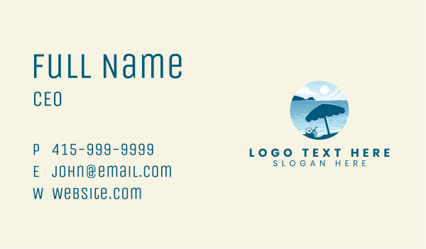 Beach View Resort Business Card Design Image Preview