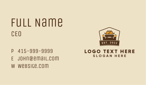 Brown Truck Forwarding Business Card Design Image Preview