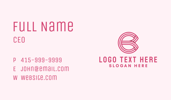 Fashion Boutique Letter B Business Card Design Image Preview