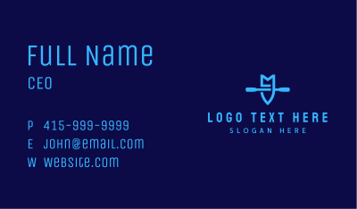 Blue Boat Letter M Business Card Image Preview