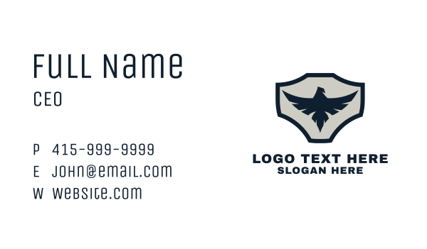 Blue Eagle Badge Business Card Design Image Preview