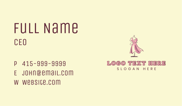 Dress Gown Seamstress Business Card Design Image Preview