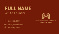 Gold Letter M Contractor  Business Card Image Preview
