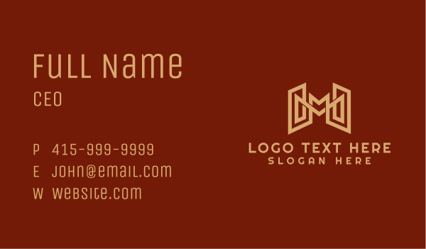 Gold Letter M Contractor  Business Card Design Image Preview