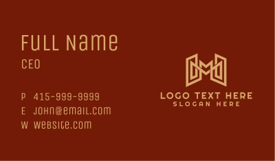 Gold Letter M Contractor  Business Card Image Preview