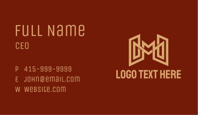Gold Letter M Contractor  Business Card