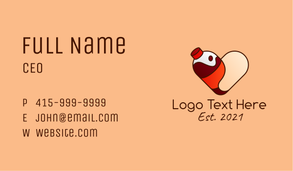 Cute Soda Love Business Card Design Image Preview