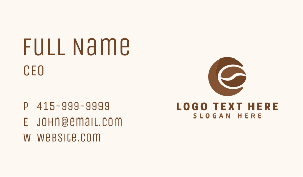 Coffee Bean Letter C  Business Card Design Image Preview