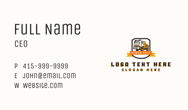 Dump Truck Transport Business Card Design Image Preview