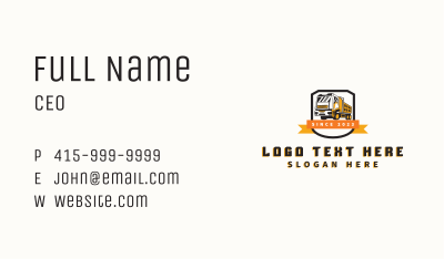 Dump Truck Transport Business Card Image Preview