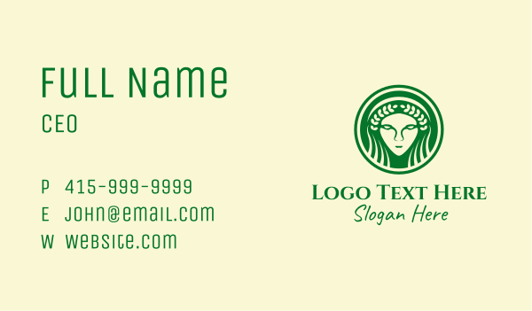 Green Goddess Lady Business Card Design Image Preview