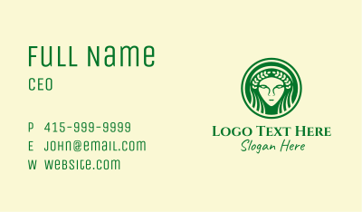 Green Goddess Lady Business Card Image Preview