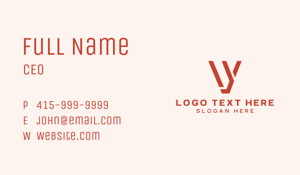 Y & V Monogram Business Card Design Image Preview