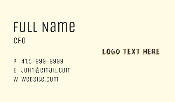 Rustic Handwritten Wordmark Business Card Design Image Preview