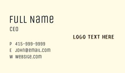 Rustic Handwritten Wordmark Business Card Image Preview