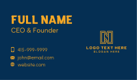 Linear Letter N Business Card Design