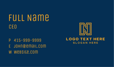 Linear Letter N Business Card Image Preview