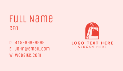 Shopping Bag Store Letter C Business Card