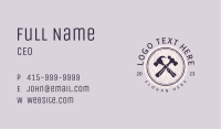 Hammer Wood Construction Badge Business Card Image Preview