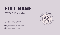 Hammer Wood Construction Badge Business Card Image Preview