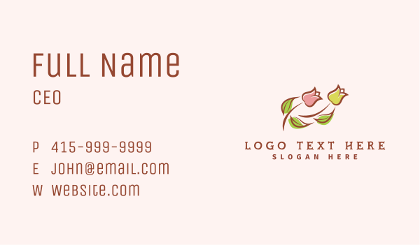 Dainty Tulip Flower Business Card Design Image Preview