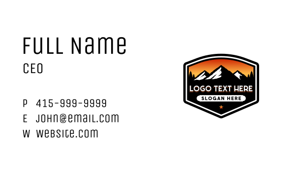 Mountain Outdoor Camping Business Card Design Image Preview