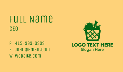 Green Vegetable Basket Business Card Image Preview