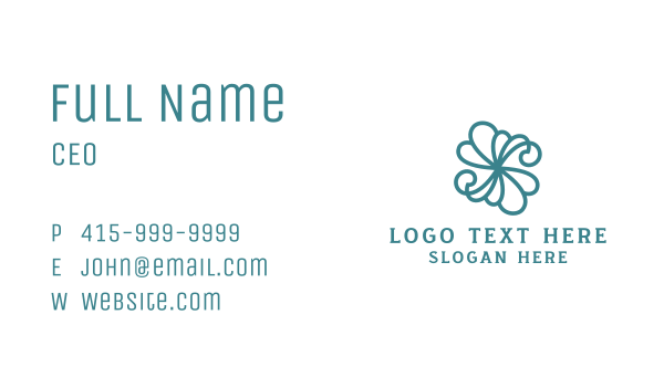 Stylish Green Flower Business Card Design Image Preview