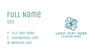 Stylish Green Flower Business Card Image Preview
