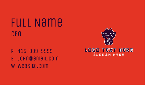 Lucky Charm Cat Business Card Design Image Preview