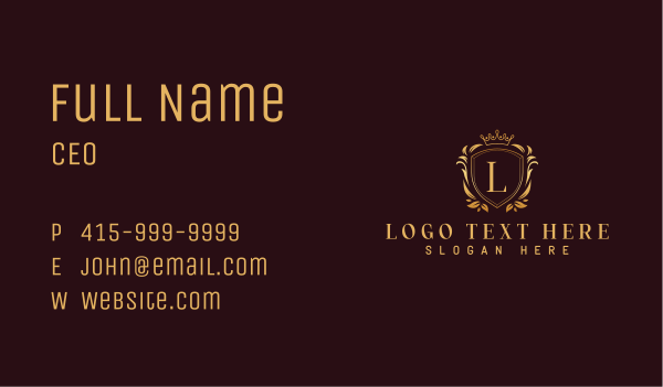 Premium Royal Shield Business Card Design Image Preview