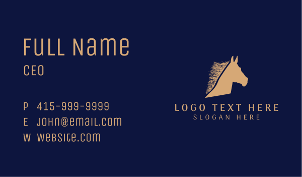 Brown Horse Stallion Business Card Design