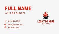 Flaming Steak Coffee Cup Business Card Preview