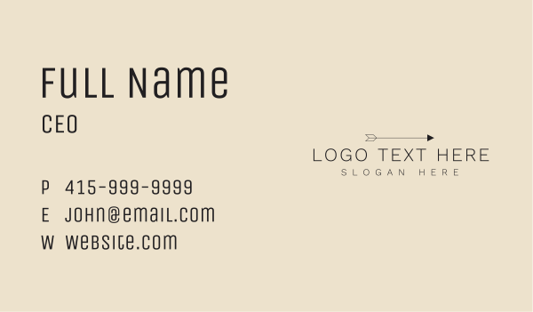 Elegant Arrow Wordmark Business Card Design Image Preview