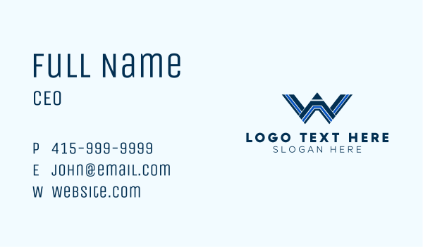 Linear Pencil letter W Business Card Design Image Preview