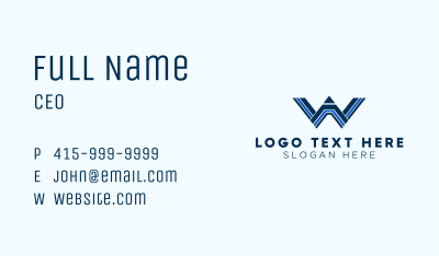 Linear Pencil letter W Business Card Image Preview