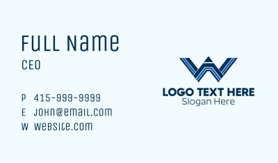 Linear Pencil letter W Business Card
