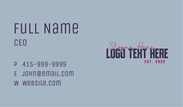 Classic Generic Wordmark Business Card Design Image Preview
