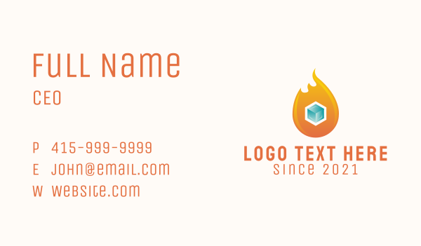 Heating Cooling Cube  Business Card Design Image Preview