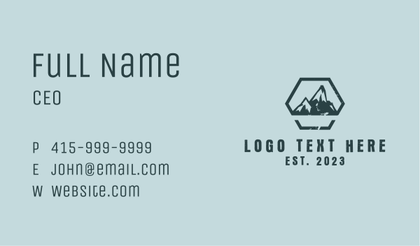 Rustic Outdoor Mountain  Business Card Design Image Preview